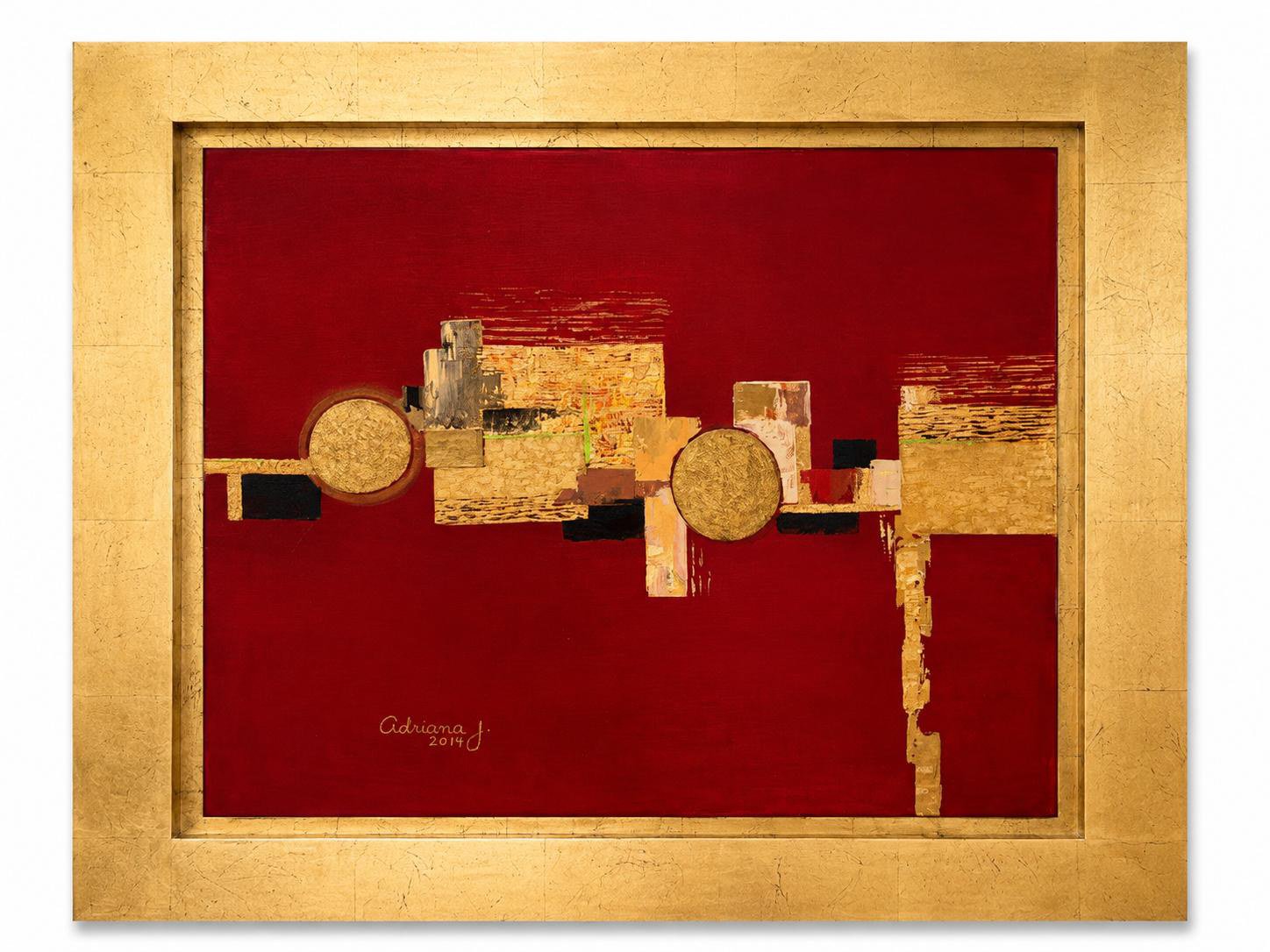 Geométrico oro / rojo